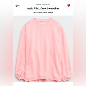 Aerie coral crew sweatshirt NWT size XL